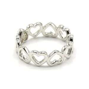 Elegant Multiple Heart 925 Sterling Silver Ring for Women Size 6